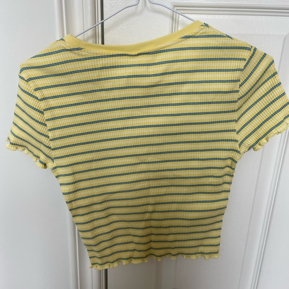 Blue and Yellow Summer Crop Top (tags still on) - Picture 2 of 3